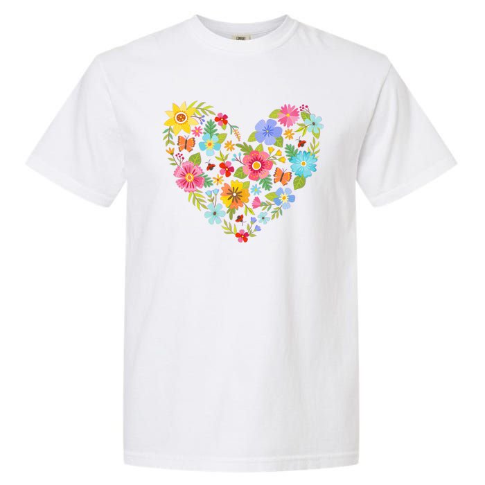 Springtime Flowers Floral Heart Garment-Dyed Heavyweight T-Shirt