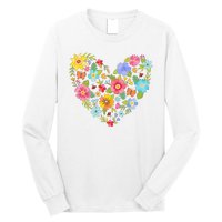 Springtime Flowers Floral Heart Long Sleeve Shirt