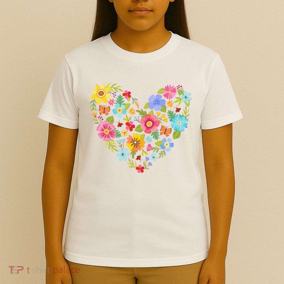 Springtime Flowers Floral Heart T-Shirt