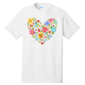 Springtime Flowers Floral Heart Tall T-Shirt