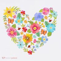 Springtime Flowers Floral Heart Tall T-Shirt