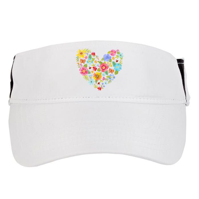 Springtime Flowers Floral Heart Adult Drive Performance Visor