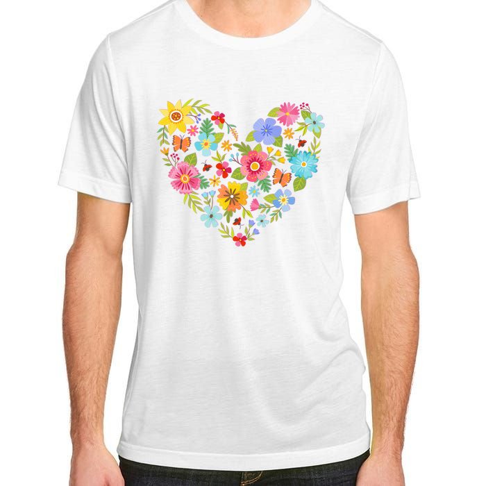 Springtime Flowers Floral Heart Adult ChromaSoft Performance T-Shirt