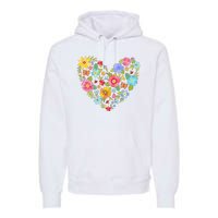 Springtime Flowers Floral Heart Premium Hoodie