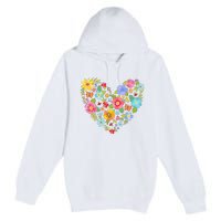 Springtime Flowers Floral Heart Premium Pullover Hoodie