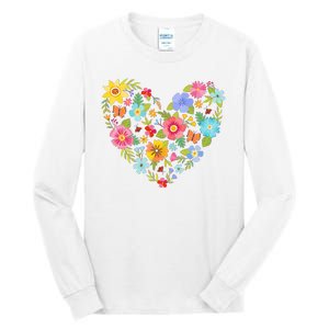 Springtime Flowers Floral Heart Tall Long Sleeve T-Shirt