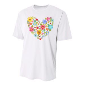 Springtime Flowers Floral Heart Performance Sprint T-Shirt