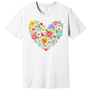 Springtime Flowers Floral Heart Premium T-Shirt