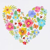 Springtime Flowers Floral Heart Baby Bodysuit