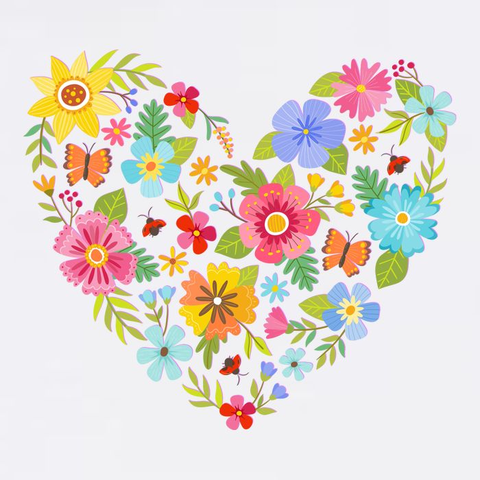 Springtime Flowers Floral Heart Baby Bodysuit
