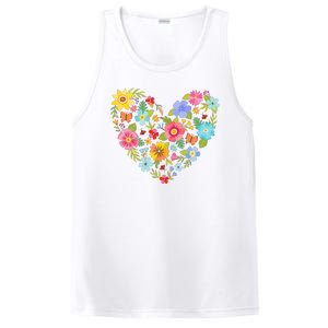 Springtime Flowers Floral Heart PosiCharge Competitor Tank