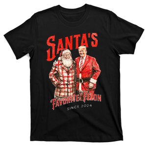 SantaS Favorite Felon Since 2024 Christmas Xmas Funny Trump T-Shirt