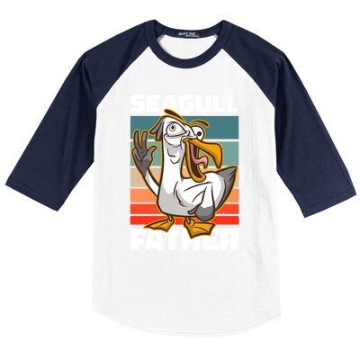 Seagull Father For Father's Day Gift Baseball Sleeve Shirt