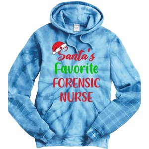 Santas Favorite Forensic Nurse Funny Christmas Tie Dye Hoodie