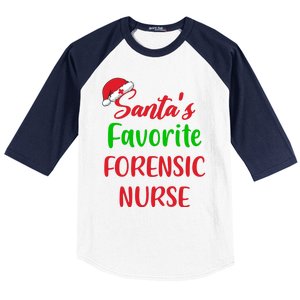 Santas Favorite Forensic Nurse Funny Christmas Baseball Sleeve Shirt