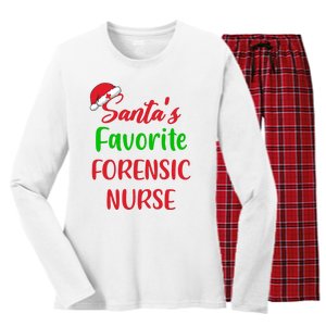 Santas Favorite Forensic Nurse Funny Christmas Women's Long Sleeve Flannel Pajama Set 