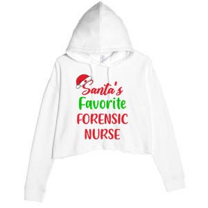 Santas Favorite Forensic Nurse Funny Christmas Crop Fleece Hoodie