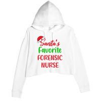 Santas Favorite Forensic Nurse Funny Christmas Crop Fleece Hoodie