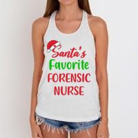 Santas Favorite Forensic Nurse Funny Christmas Women's Knotted Racerback Tank