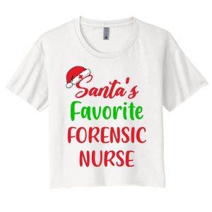 Santas Favorite Forensic Nurse Funny Christmas Women's Crop Top Tee