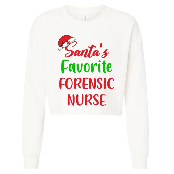 Santas Favorite Forensic Nurse Funny Christmas Cropped Pullover Crew