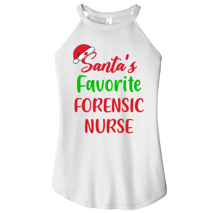 Santas Favorite Forensic Nurse Funny Christmas Women's Perfect Tri Rocker Tank