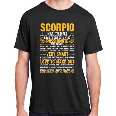 Scorpio Facts For Scorpion Lovers Horoscope Season Cool Gift Adult ChromaSoft Performance T-Shirt