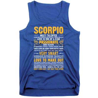 Scorpio Facts For Scorpion Lovers Horoscope Season Cool Gift Tank Top