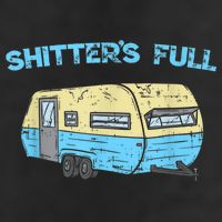 Shitter's Full Funny Camping Van Camper Trailer Camp 7 Panel Mesh Trucker Snapback Hat