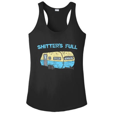Shitter's Full Funny Camping Van Camper Trailer Camp Ladies PosiCharge Competitor Racerback Tank