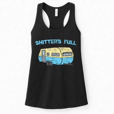 Shitter's Full Funny Camping Van Camper Trailer Camp Womens Tank Top