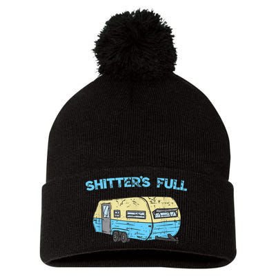 Shitter's Full Funny Camping Van Camper Trailer Camp Pom Pom 12in Knit Beanie