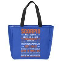 Scorpio Fact For Scorpion Lovers Horoscope Season Cool Gift Zip Tote Bag