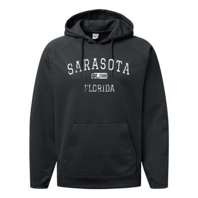 Sarasota Florida Fl Vintage Performance Fleece Hoodie