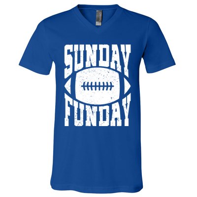 Sunday Funday Funny Football Quote For Sport Lovers Meaningful Gift V-Neck T-Shirt