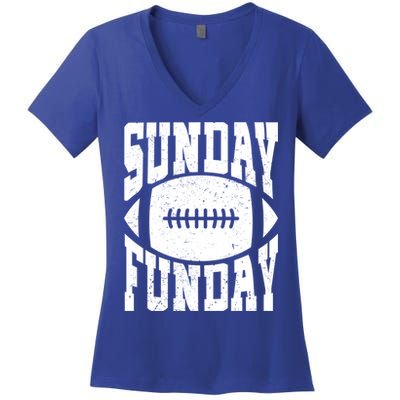 Sunday Funday Funny Football Quote For Sport Lovers Meaningful Gift Women's V-Neck T-Shirt