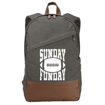 Sunday Funday Funny Football Quote For Sport Lovers Meaningful Gift Cotton Canvas Backpack