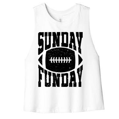 Sunday Funday Funny Football Quote For Sport Lovers Meaningful Gift Women's Racerback Cropped Tank