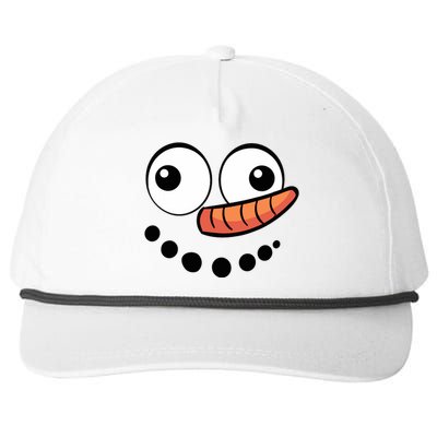 Snowman Face Family Christmas Matching Costume Snapback Five-Panel Rope Hat