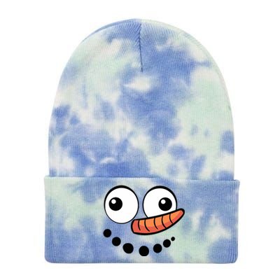 Snowman Face Family Christmas Matching Costume Tie Dye 12in Knit Beanie