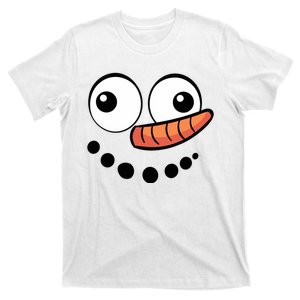 Snowman Face Family Christmas Matching Costume T-Shirt