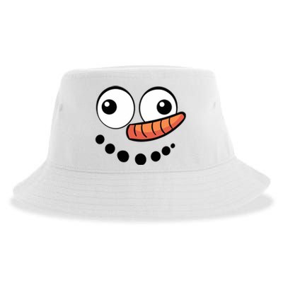 Snowman Face Family Christmas Matching Costume Sustainable Bucket Hat