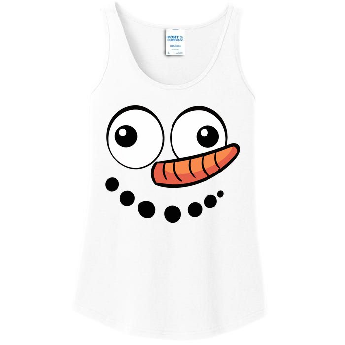 Snowman Face Family Christmas Matching Costume Ladies Essential Tank