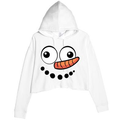 Snowman Face Family Christmas Matching Costume Crop Fleece Hoodie