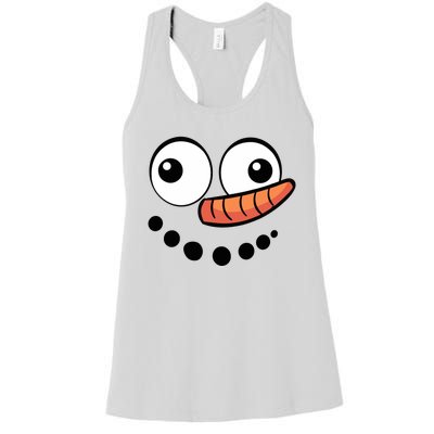 Snowman Face Family Christmas Matching Costume Women's Racerback Tank