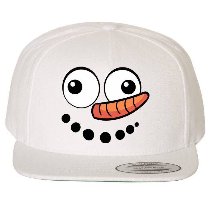 Snowman Face Family Christmas Matching Costume Wool Snapback Cap