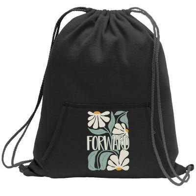 Subtle Floral Forward Flower Sweatshirt Cinch Pack Bag