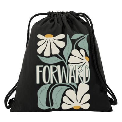 Subtle Floral Forward Flower Drawstring Bag