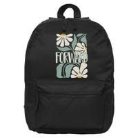 Subtle Floral Forward Flower 16 in Basic Backpack