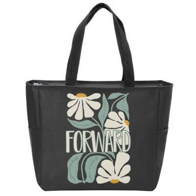 Subtle Floral Forward Flower Zip Tote Bag